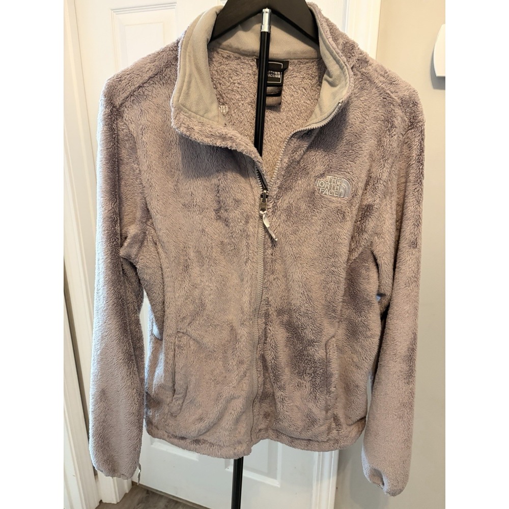 The North Face Osito 2 Silken Raschel Fleece Jacket Gray L Full Zip Fuzzy Teddy